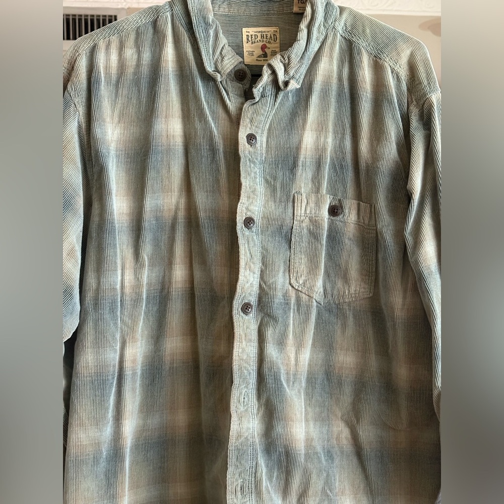 RedHead XL Blue-tan Plaid Button Down Shirt